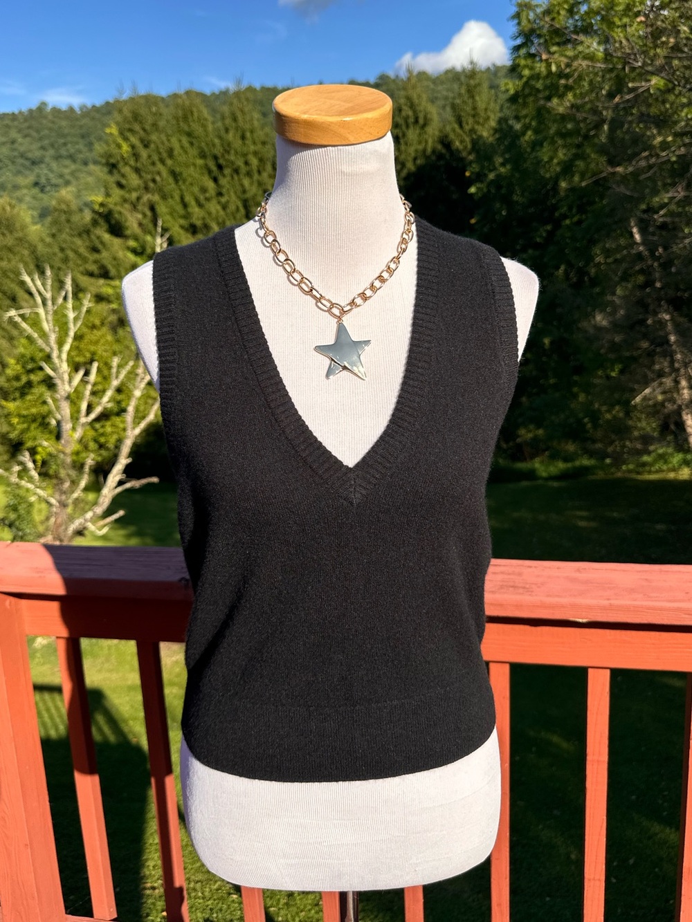 J. Crew 100% Cashmere Black Cropped Sweater Vest